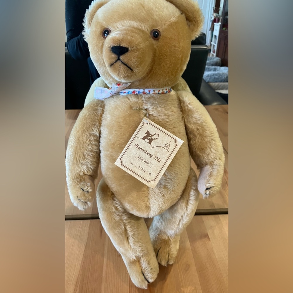 NWT Hermann Teddy Bear Vintage 1980’s Mohair 18” Made in West Germany Jointed